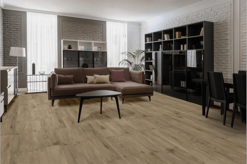 SPC flooring detail in a modern interior