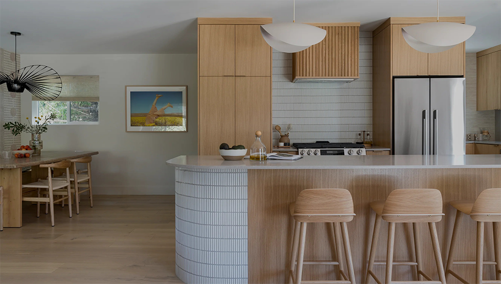 LVT flooring in a bright kitchen