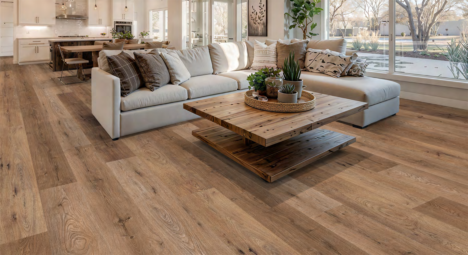 Laminate flooring in a dining room
